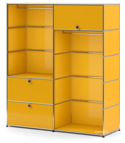 Penderie USM Haller L avec 2 tringles, Jaune or RAL 1004