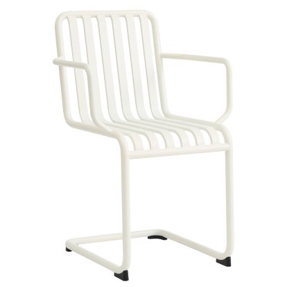 Chaise cantilever Palissade, Blanc crème, Avec accotoirs