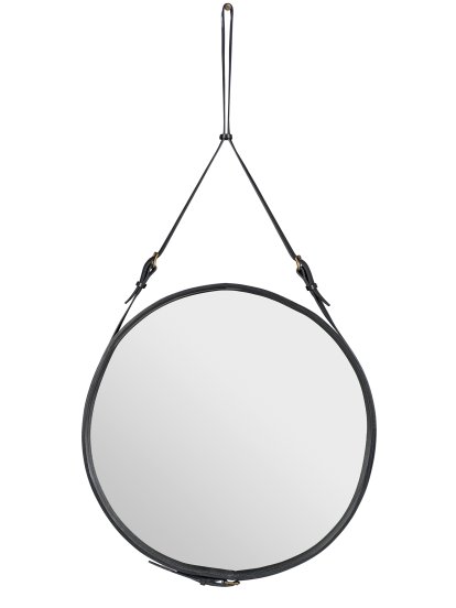 Miroir mural Adnet Circulaire, Ø 70 cm, Noir