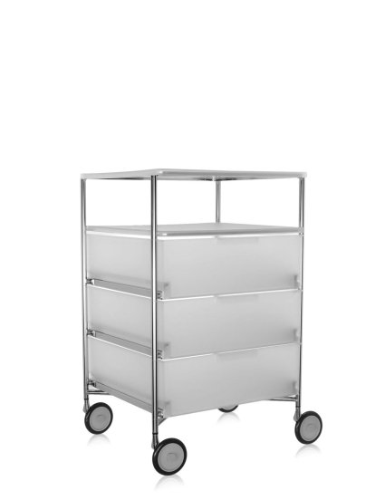 Caisson Mobil, 3 tiroirs - 1 compartiment, Opalin, Glace