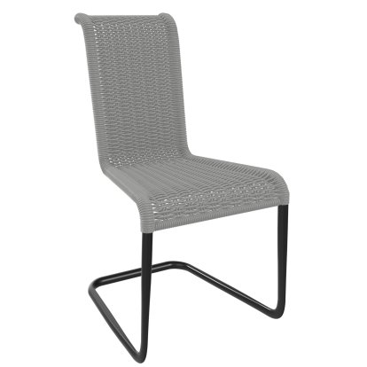 Chaise B20, Tressage II, Blanc neige, Noir