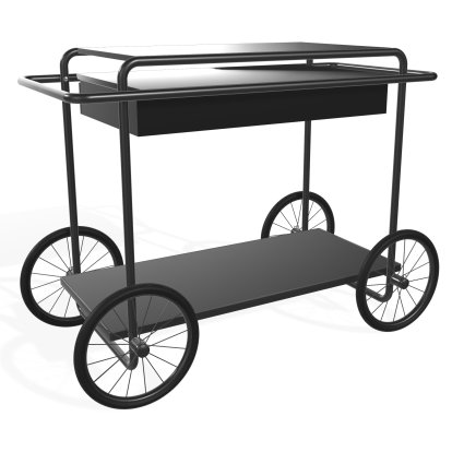 Chariot M4RS, Verni noir / noir, Sans support pour bouteilles