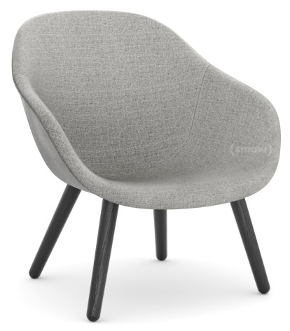 Fauteuil About A Lounge Chair Low AAL 82, Hallingdal 116 - gris chaud, Chêne laqué noir, Sans coussin d'assise