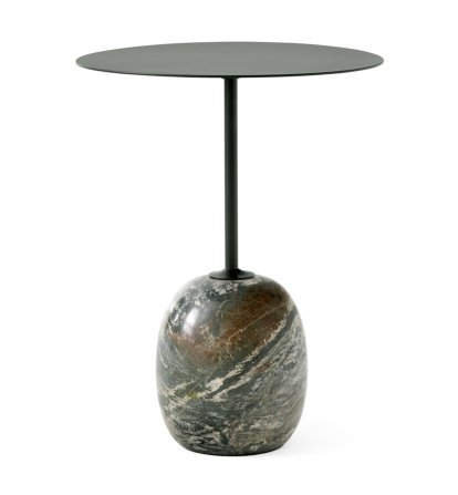 Table d'appoint Lato LN8 / LN9, Rond (Ø 40 cm), Vert profond / Verde Alpi Marble