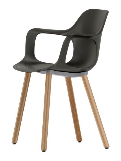 Chaise HAL Armchair Wood, Noir profond, Chêne naturel massif avec vernis de protection