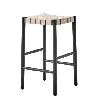 Tabouret de bar Betty TK7 / TK8, Version cuisine: 66 cm, Noir / lin naturel