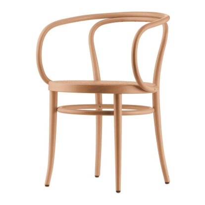 Chaise bois courbé 209 / 210 avec accotoirs, Hêtre naturel, Assise cannée, naturel (209)