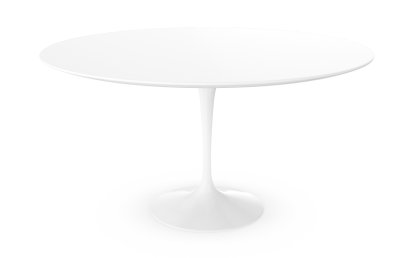Table à manger ronde Saarinen, 137 cm, Blanc, Stratifié blanc