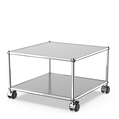 USM Haller table d'appoint avec roulettes, Argent mat USM, Durs pour tapis