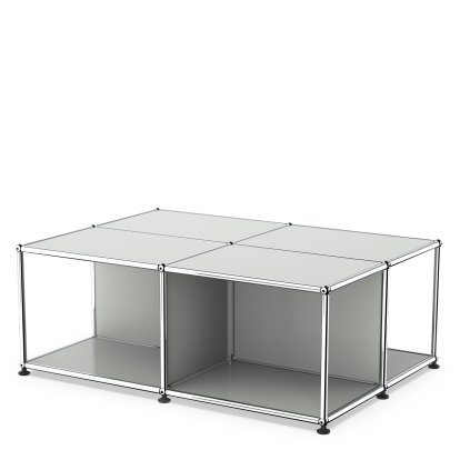 USM Haller table basse avec surfaces, Gris clair RAL 7035