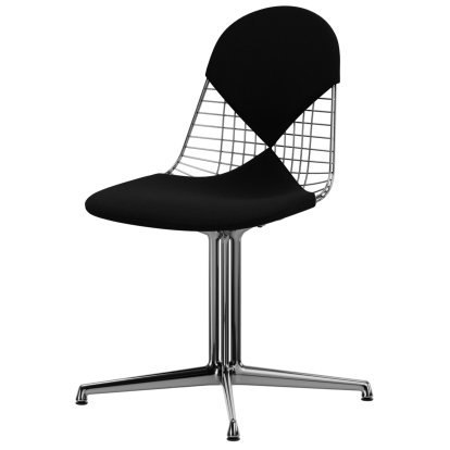 Chaise Wire Chair DKL, Aluminium poli, Coussin pour assise et dossier (Bikini), Nero