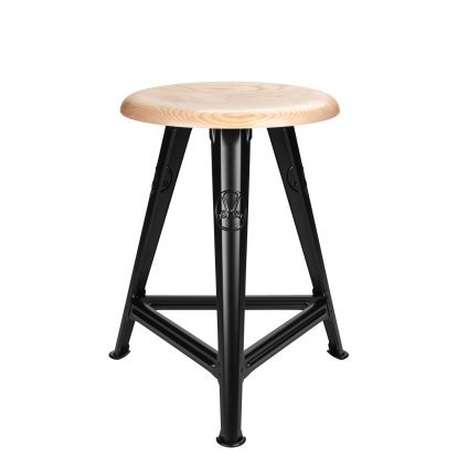 Tabouret Rowac – Modèle 1 / 50 cm, Frêne, noir mat