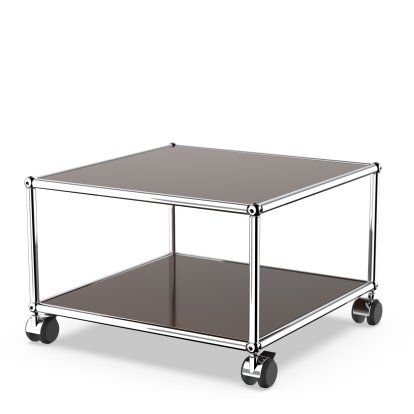 USM Haller table d'appoint avec roulettes, Marron USM, Durs pour tapis