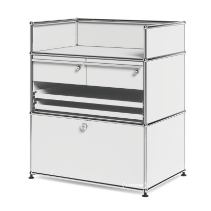 Meuble d'appoint médical USM Haller, Gris clair RAL 7035, Tous les compartiments avec serrures