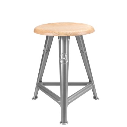 Tabouret Rowac – Modèle 1 / 50 cm, Frêne, Naked steel