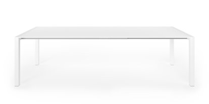 Table extensible Sushi, Fenix blanc avec bord de même couleur, L 177-271 x l 100 cm, Aluminium laqué blanc