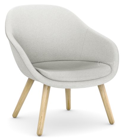 Fauteuil About A Lounge Chair Low AAL 82, Divina Melange 120 - gris clair, Chêne laqué, Avec coussin d'assise