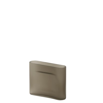 Vase Ridge Glass, Petit (H 16,5 cm), Taupe