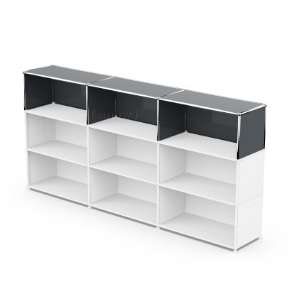 Kit d'extension verticale USM Haller 3, Anthracite RAL 7016, 35 cm