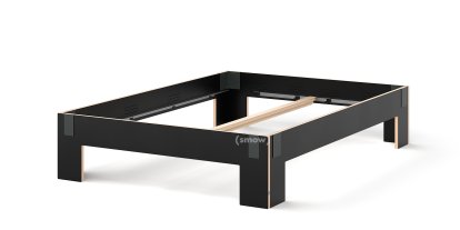 Lit Tagedieb, 160 x 200 cm, Sans tête de lit, FU (bouleau contreplaqué) noir, Anthracite , Sans sommier