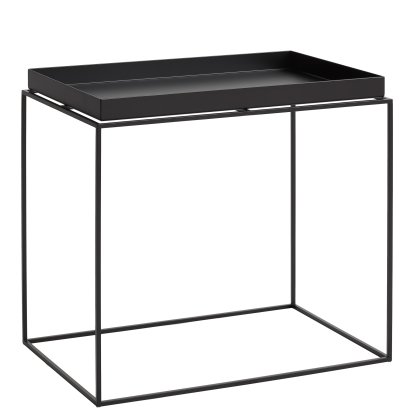 Table avec plateau Tray, H 50/54 x L 40 x P 60 cm, Noir