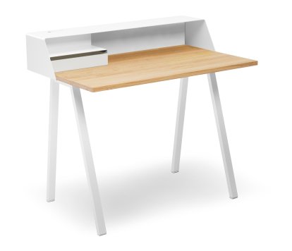 Secrétaire PS04 / PS05 , L 100 x P 63 (PS04), Blanc pur (RAL 9010), Blanc pur RAL 9010, Avec boîtier électrique