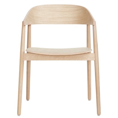 Chaise salle à manger AC2, Chêne blanc pigmenté, laqué mat, Sans rembourrage