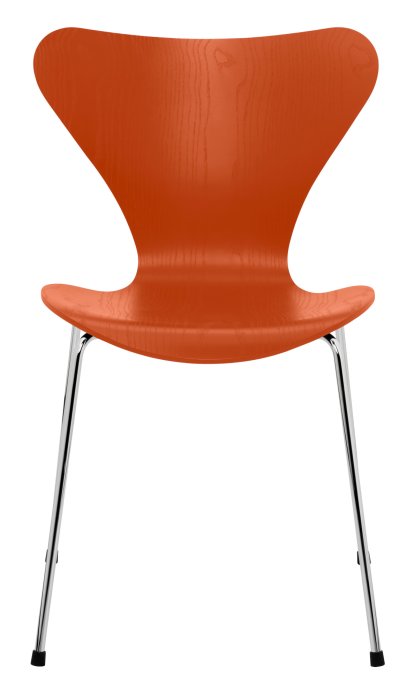 Chaise Série 7 3107, Frêne coloré, Paradise Orange, Chromé