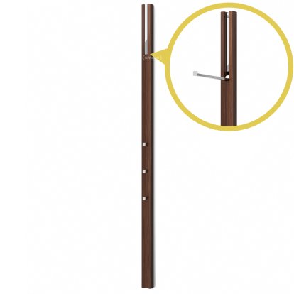 Portemanteau Line, Noyer mat, Chrome poli
