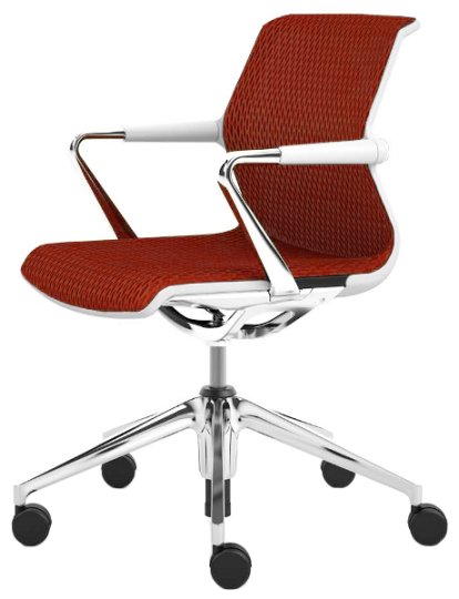 Chaise Unix Five-star base, Diamond Mesh brique, Soft grey