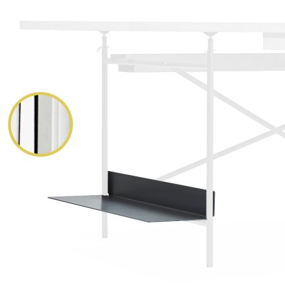 Support unité centrale pour pieds Eiermann, Pour cadre de table 78 cm Eiermann 1 & 2, Optique chromé