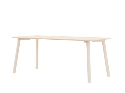 Table à manger Meyer Color , 180 x 80 cm, Frêne ciré avec pigment blanc