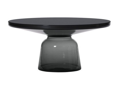 Bell Coffee Table, Acier bruni noir, laqué clair, Gris quartz