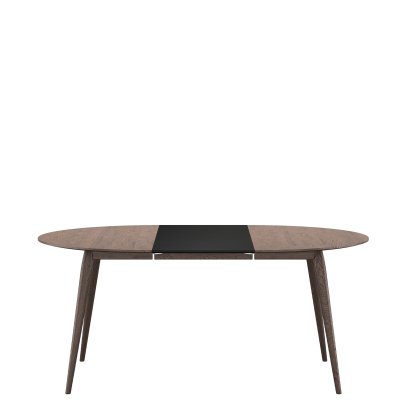 Table PLAYdinner Ronde, Chêne fumé, L 120-170 cm, MDF noir