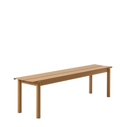 Banc Linear Steel, L 170 x l 39 cm, Orange brûlée