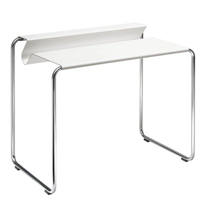 Secrétaire PS07, Blanc pur (RAL 9010), Sans sous-main, Chromé