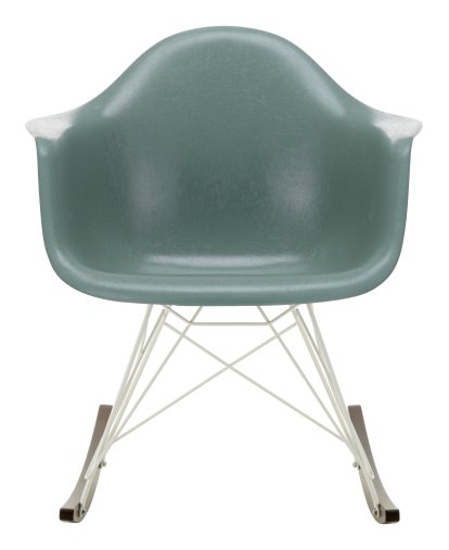 Eames Fiberglass Armchair RAR, Eames sea foam green, Blanc, Érable foncé
