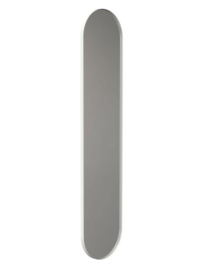 Unu Miroir ovale, H 180 x L 40 cm, Blanc mat