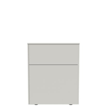 Buffet Aventa avec porte et tiroirs, 60 cm, 3 Grilles de hauteur, Mélamine blanc, Patin en plastique
