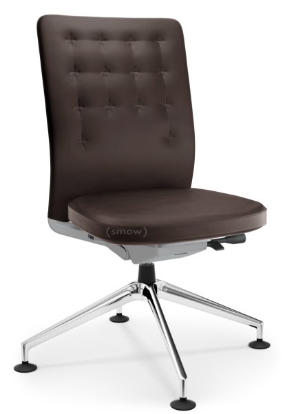 ID Trim Conference, Avec support lombaire, Sans accotoirs, Soft grey, Assise et dossier cuir, Marron