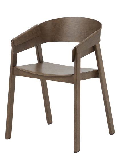 Chaise Cover Armchair, Frêne teinté brun foncé