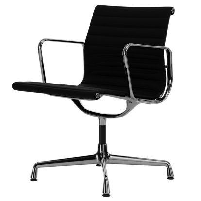 Aluminium Group EA 107 / EA 108, EA 107 - non-pivotante, Chromé, Cuir Premium F, Nero