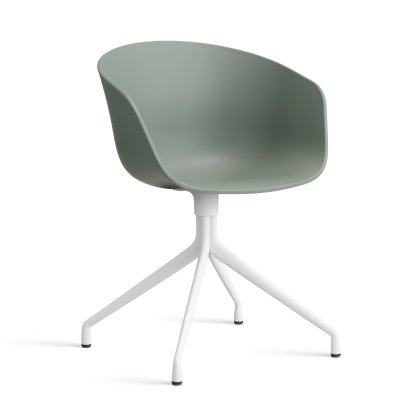 Chaise pivotante About A Chair AAC 20, Fall green 2.0, Aluminium thermolaqué blanc