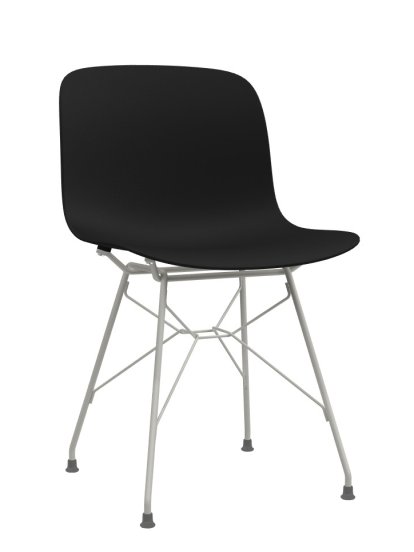 Chaise Troy, Noir, Verni blanc