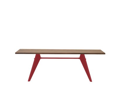 Table EM, 220 x 90 cm, Noyer américain massif huilé, Japanese red