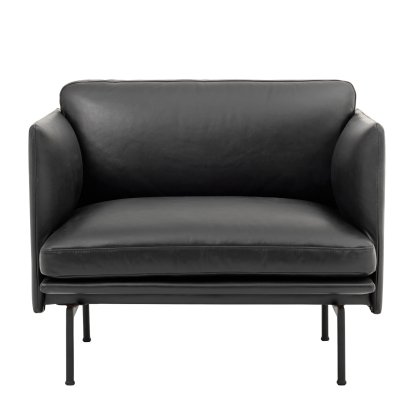 Chaise Outline , Cuir noir