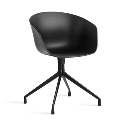 Chaise pivotante About A Chair AAC 20, Black 2.0, Aluminium thermolaqué noir 