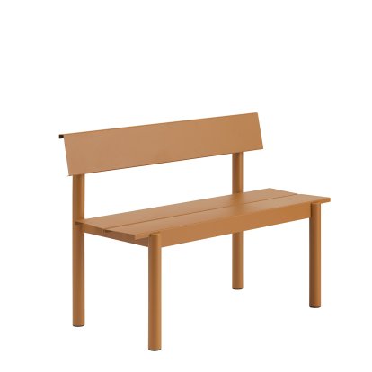 Banc Linear Steel avec dossier, L 110 x L 50,9 cm, Orange brûlée