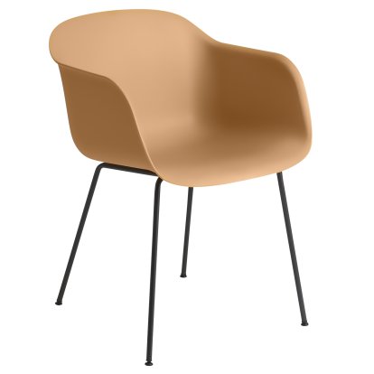 Fauteuil Fiber Tube, Ocre / noir