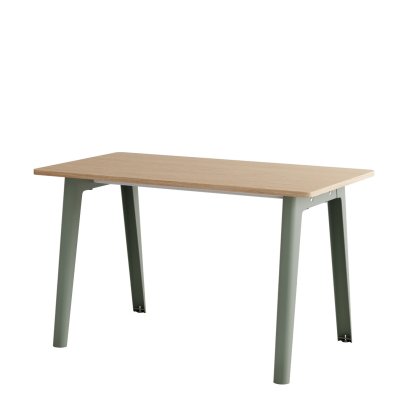 Bureau New Modern, métal/bois, 130 x 70 cm, Sans module de rangement, Gris eucalyptus